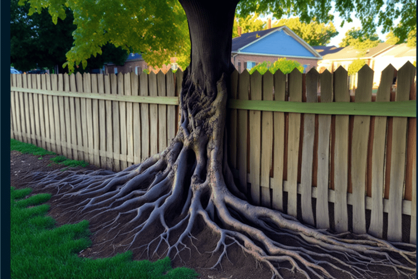 neighbors tree roots damaging my fence